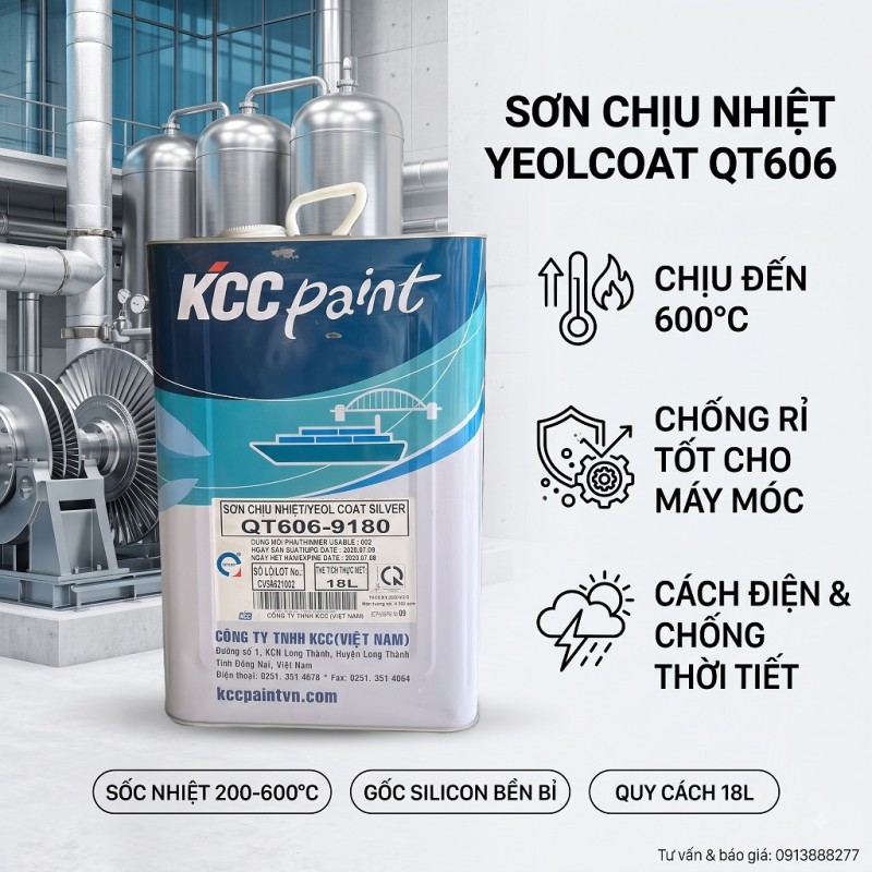 Sơn Chịu Nhiệt Kcc 200°C - 600°C Yeolcoat QT606 18L