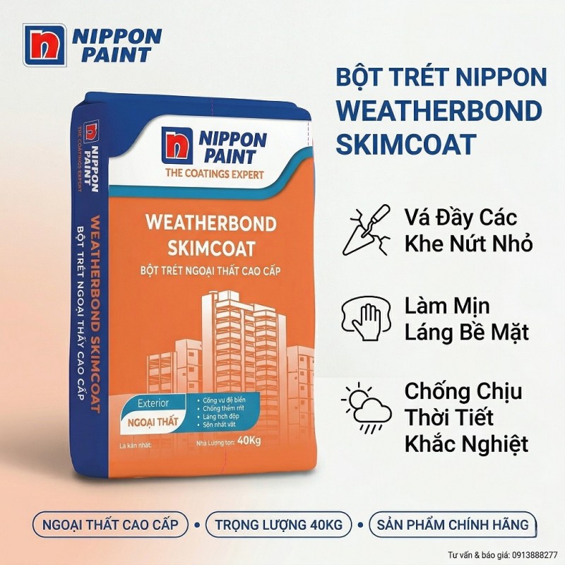 Bột Trét Nippon Weatherbond Skimcoat
