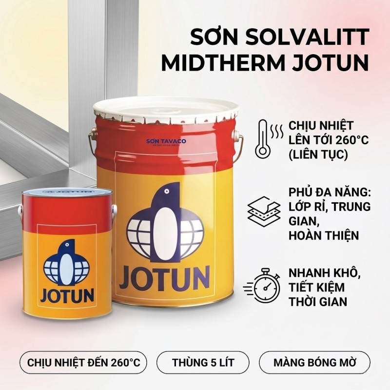 Jotun Solvalitt Midtherm - Sơn chịu nhiệt 260°C