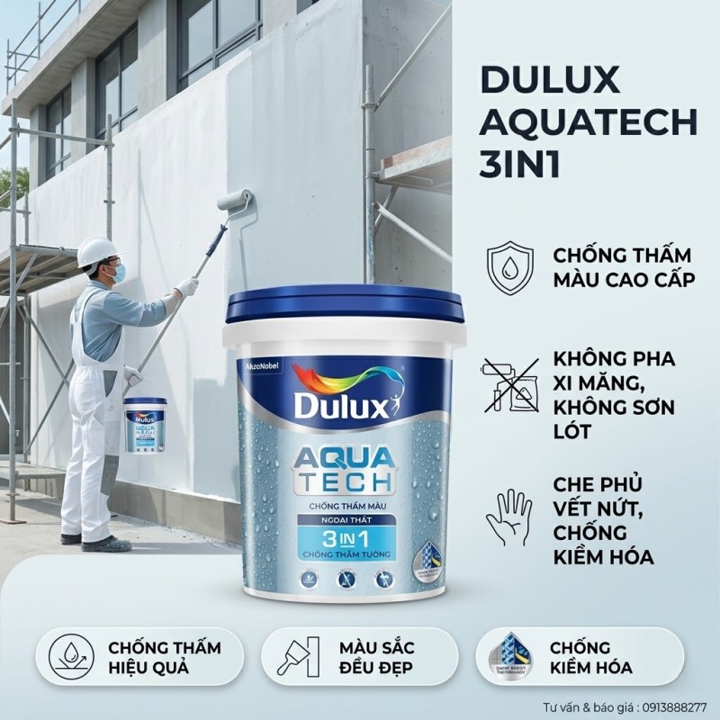 Sơn Chống Thấm Dulux Aquatech 3in1 V189