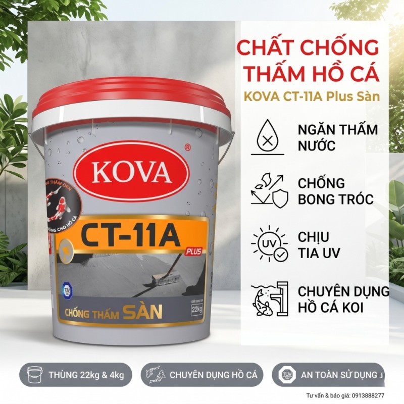 Chống Thấm KOVA CT-11A Plus Sàn - Chuyên Dụng Hồ Cá