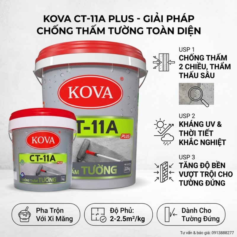 Chống Thấm KOVA CT-11A Plus Tường - Cao Cấp