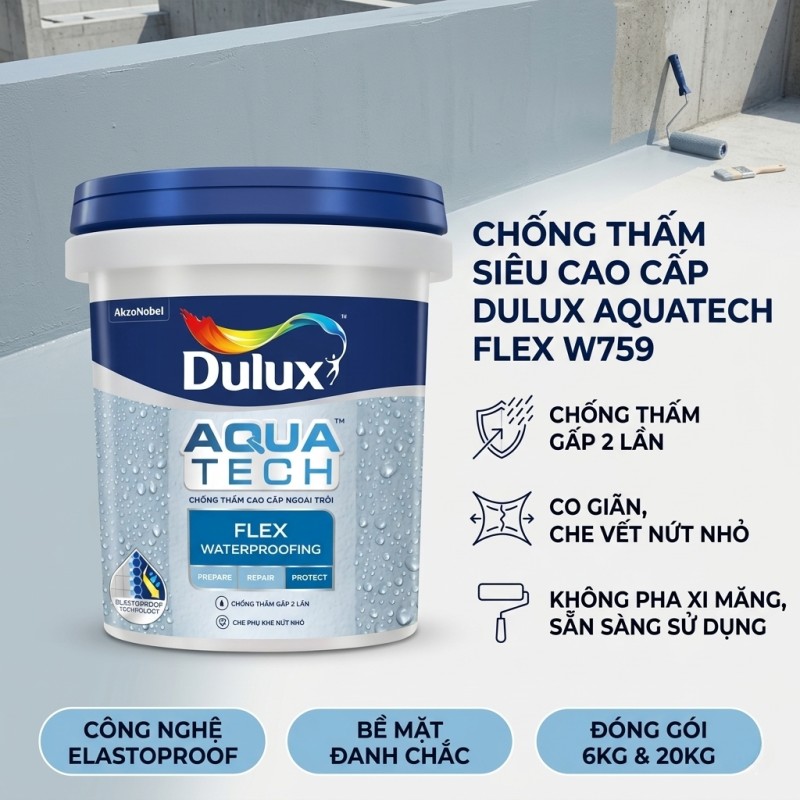 Sơn Chống Thấm Dulux Aquatech Flex Tường W759