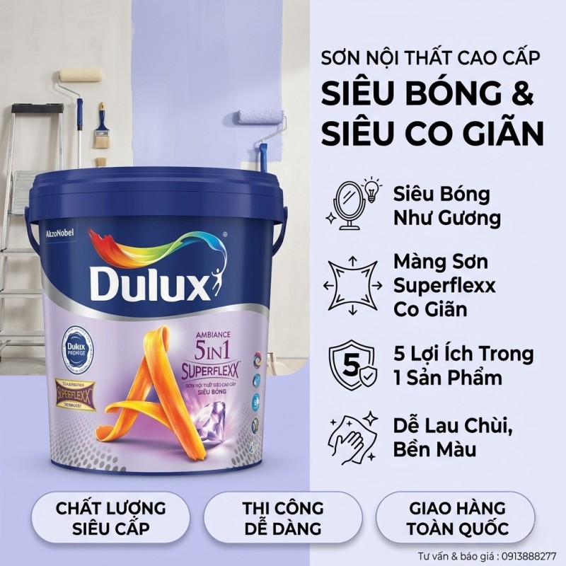 Sơn Dulux Ambiance 5in1 Superflexx Siêu Bóng (Z611B)
