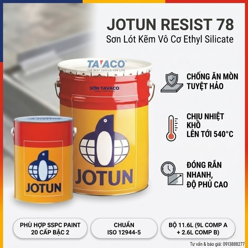 Joutun Resist 78 - Sơn lót kẽm vô cơ Ethyl Silicate, chống ăn mòn cao