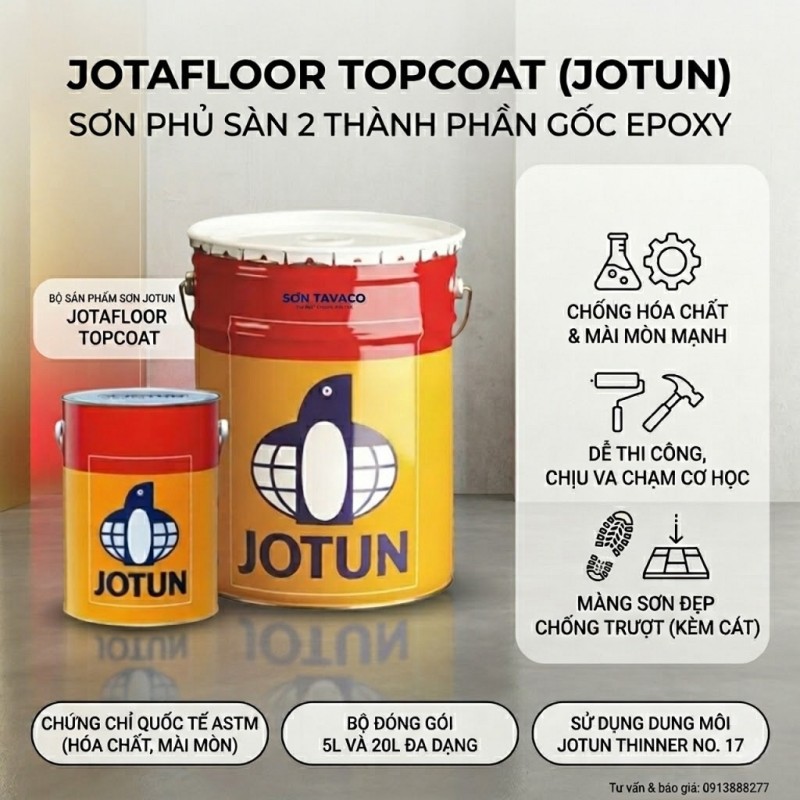 Jotun Jotafloor Topcoat - Sơn phủ sàn Epoxy Bê Tông