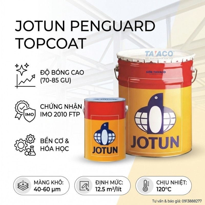 Jotun Penguard Topcoat – Phủ Epoxy Bóng Cao Cho Thép