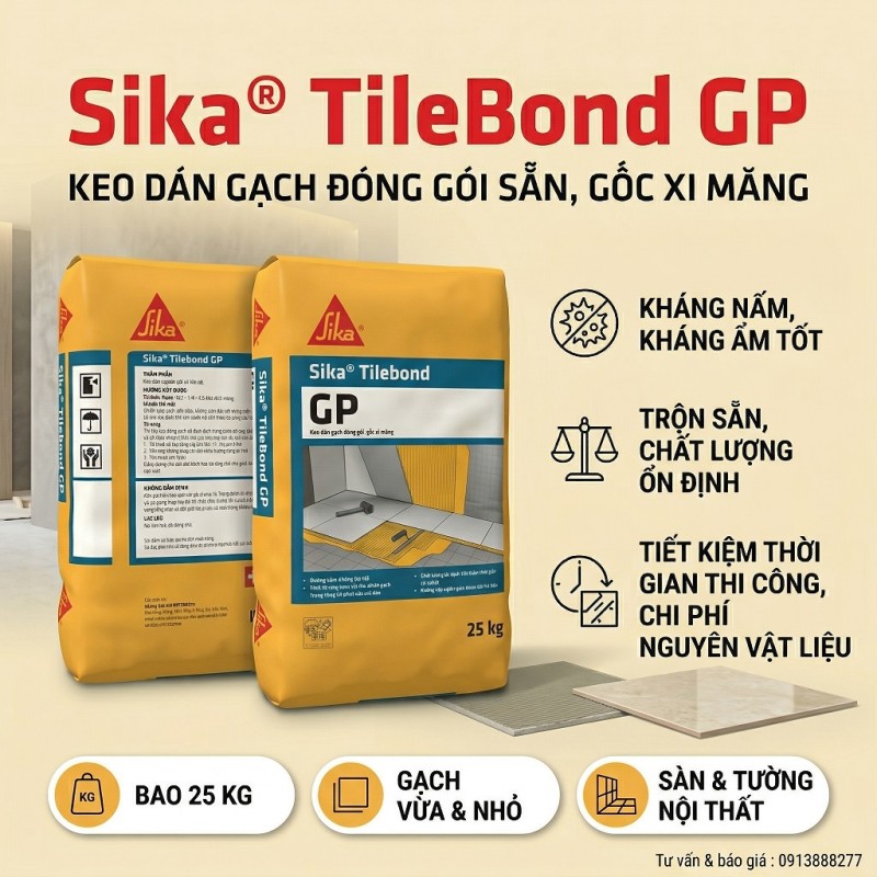 Keo Dán Gạch Sika Titlebond GP 25Kg