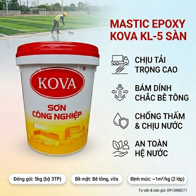 Mastic Epoxy KOVA KL-5 Sàn - Làm Phẳng