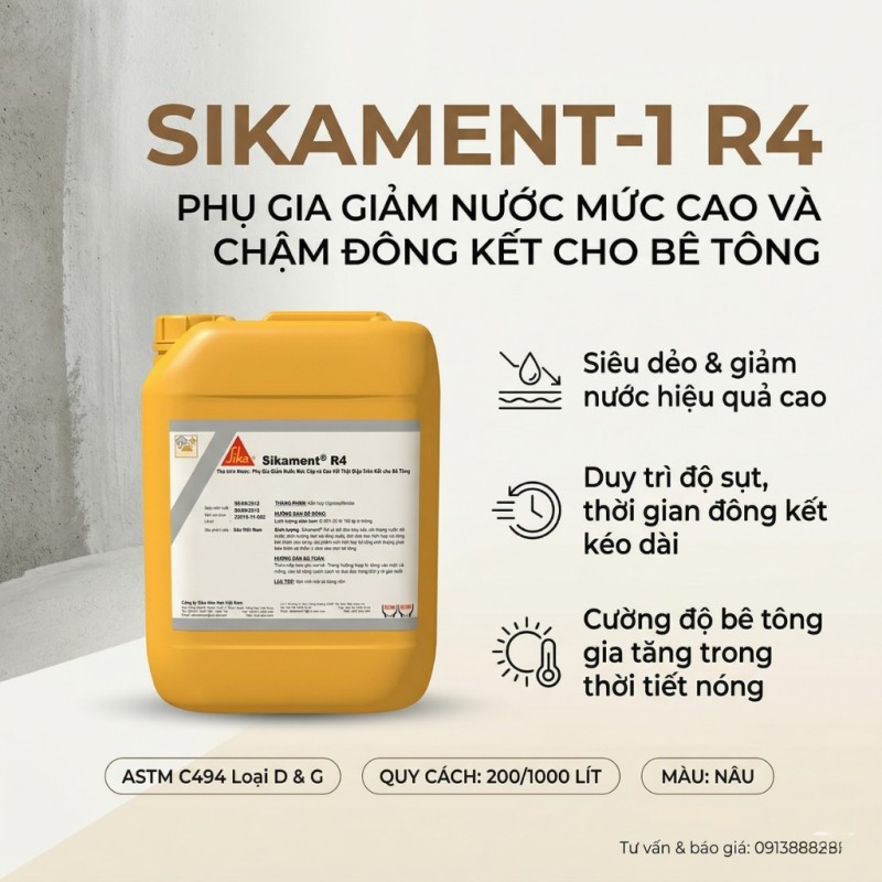Phụ Gia Bê Tông Sikament R4
