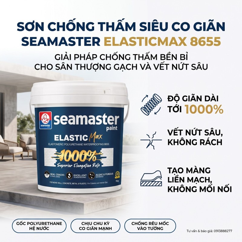 Sơn Chống Thấm Siêu Co Giãn Seamaster Elasticmax 8655