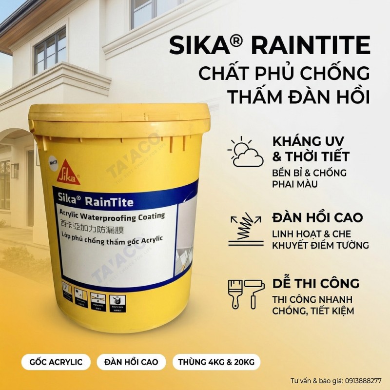 Sika RainTite Chống Thấm Tường Đứng Ngoài Trời