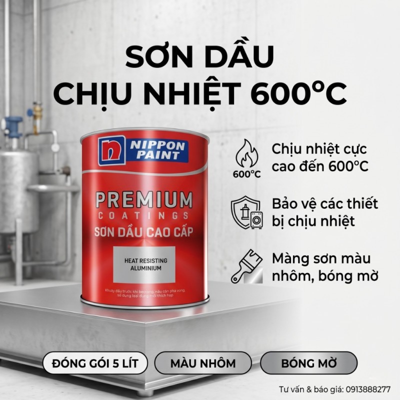 Sơn Chịu Nhiệt Nippon 600oC - Heat Resisting Aluminium