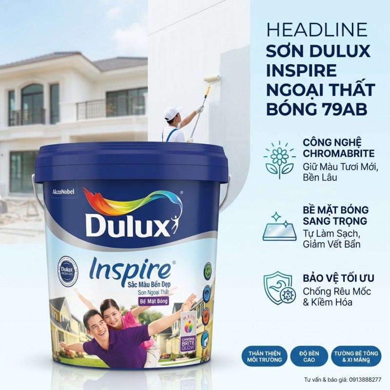 Sơn Dulux Inspire Ngoại Thất Bóng 79AB