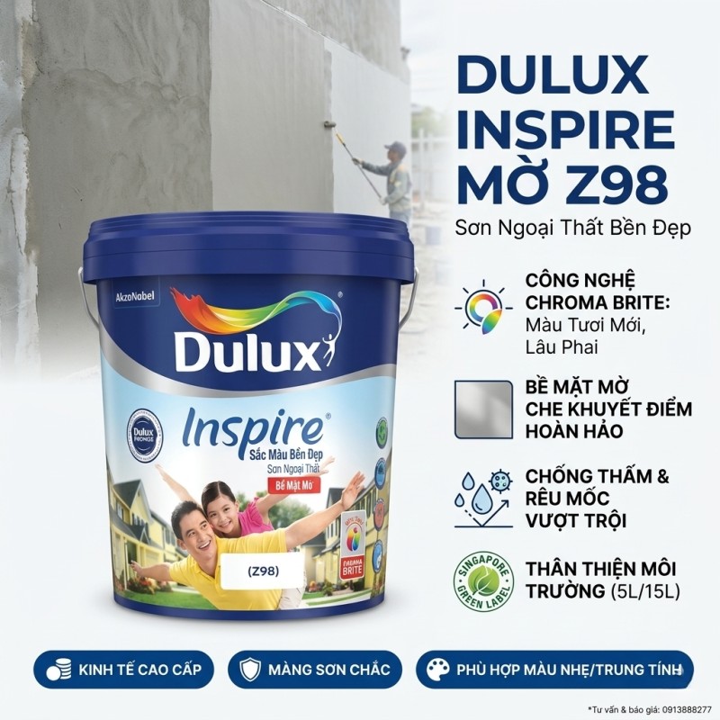 Sơn Dulux Inspire Ngoại Thất Mờ Z98