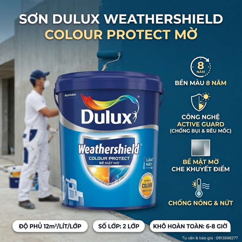 Sơn Dulux Weathershield Colour Protect Mờ E015