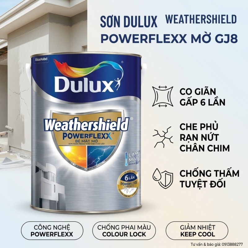 Sơn Dulux Weathershield Powerflexx Mờ GJ8