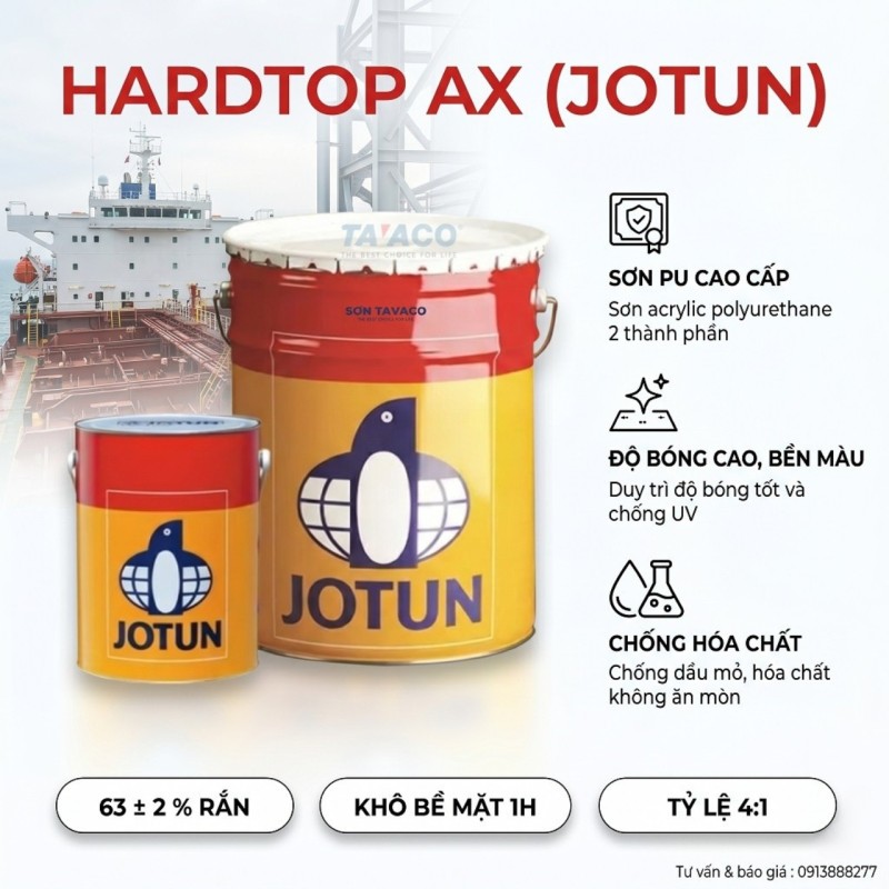 Jotun Hardtop AX - Sơn phủ PU Ngoài Trời Cho Kết Cấp Thép
