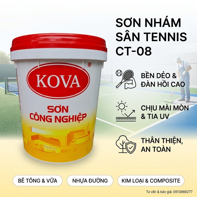 Sơn KOVA CT-08 Sơn Nhám Sân Tennis Thể Thao