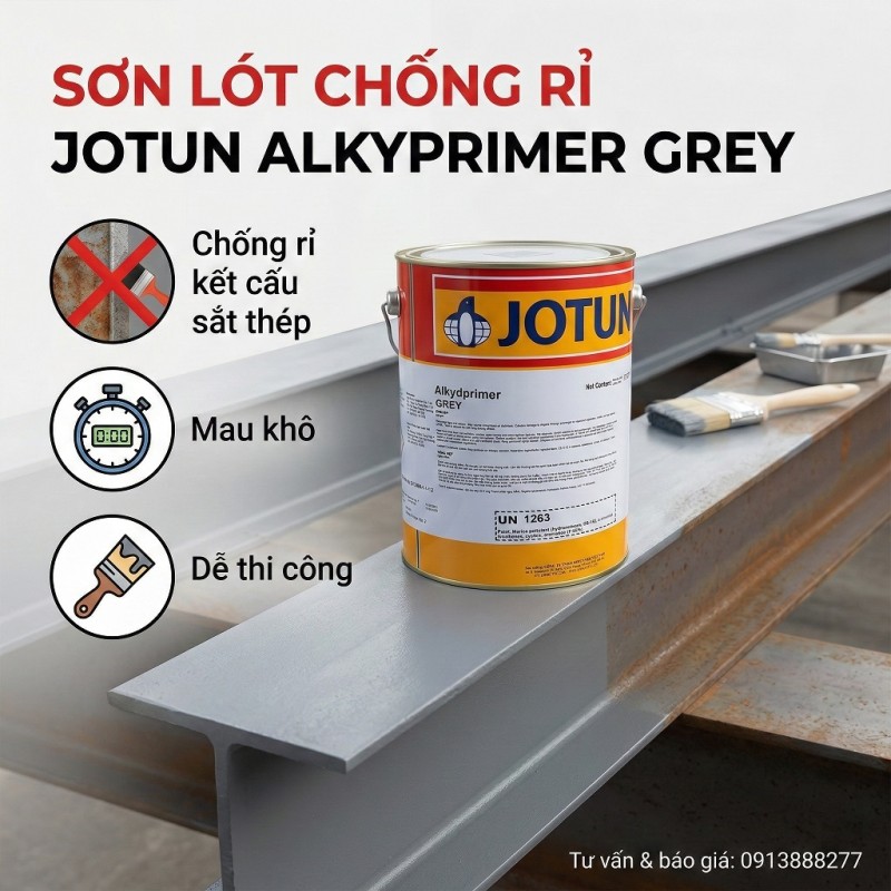 Sơn Lót Chống Rỉ Jotun Alkyd Primer Màu Xám