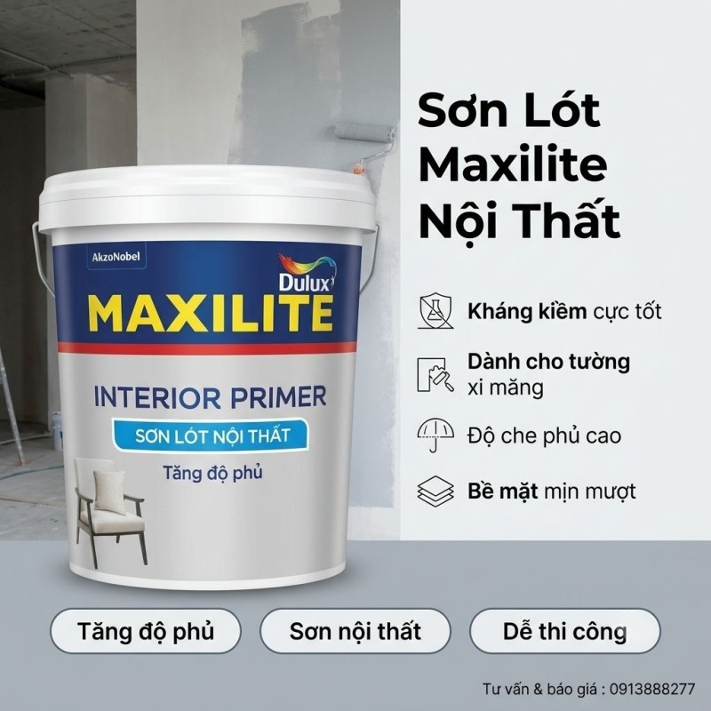 Sơn lót Maxilite ME4 Chống Kiềm Nội Thất 15L