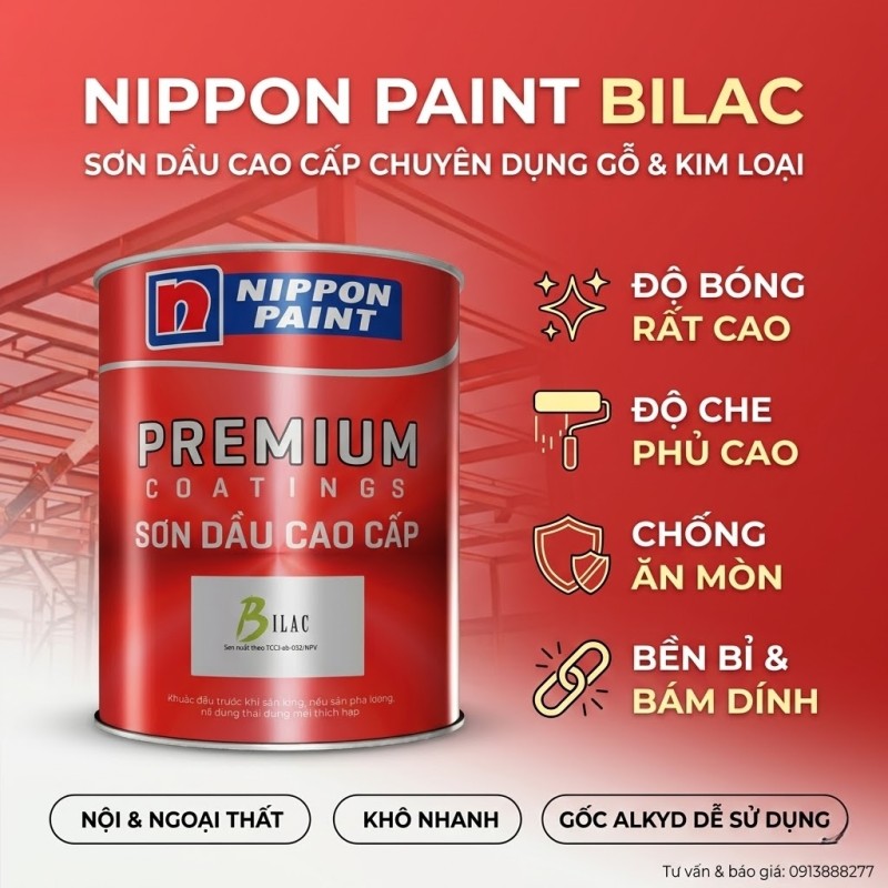 Sơn Lót Nippon Bilac Aluminium Wood Primer - Sơn Lót Bề Mặt Gỗ