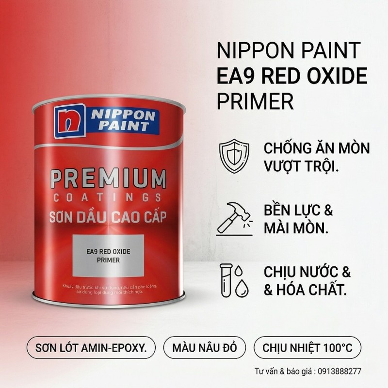 Sơn Lót Nippon EA9 Red Oxide Primer - Lót Epoxy Đỏ
