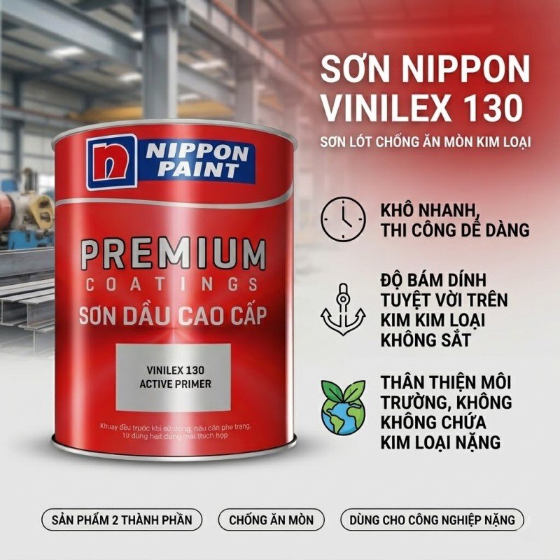 Sơn Lót Nippon Vinilex 130 Active Primer - Kim Loại Màu