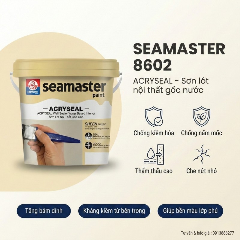 Seamaster 8602 - Acryseal Wall Sealer Water Based Interior (Sơn Lót Nội Thất)
