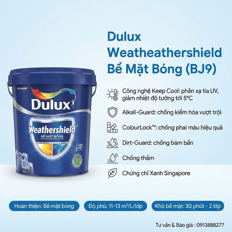 Sơn Dulux Weathershield Bóng BJ9