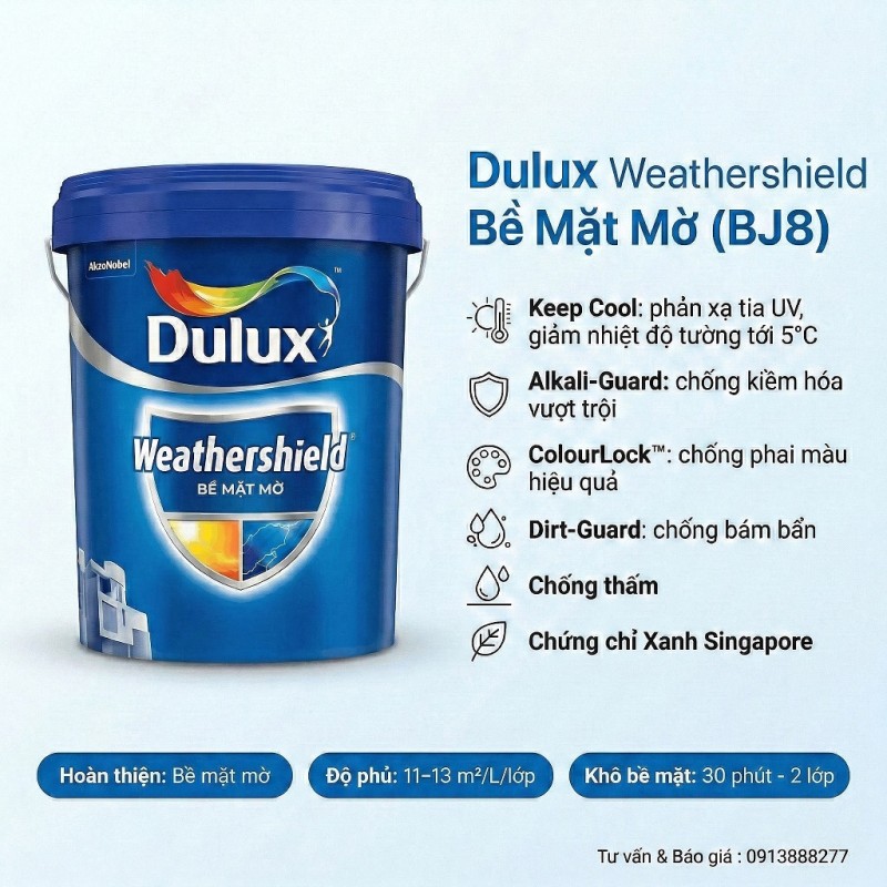 Sơn Dulux Weathershield Mờ BJ8