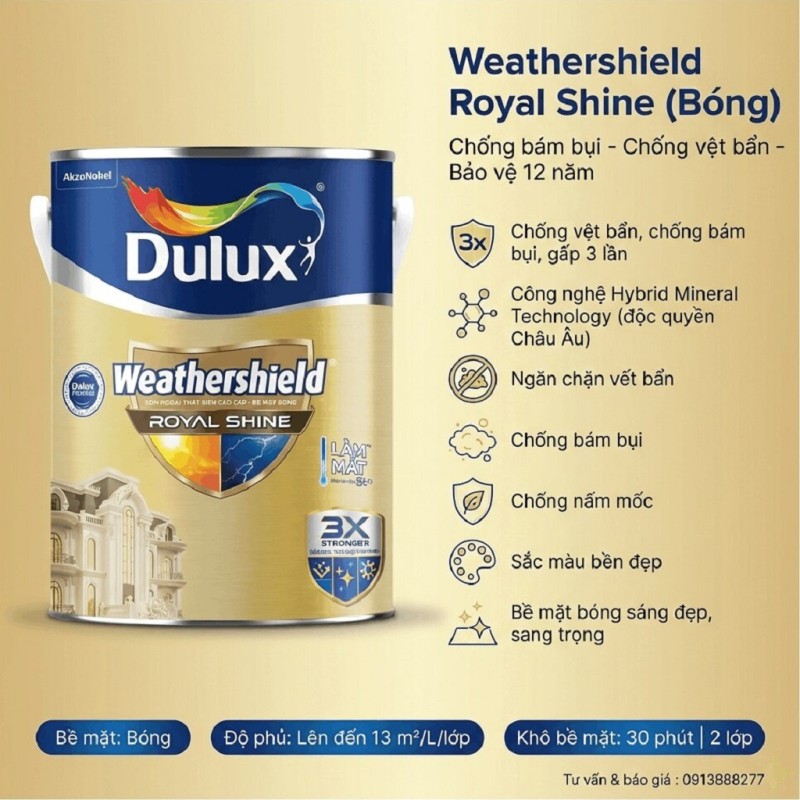 Sơn Dulux Weathershield Royal Shine RS86