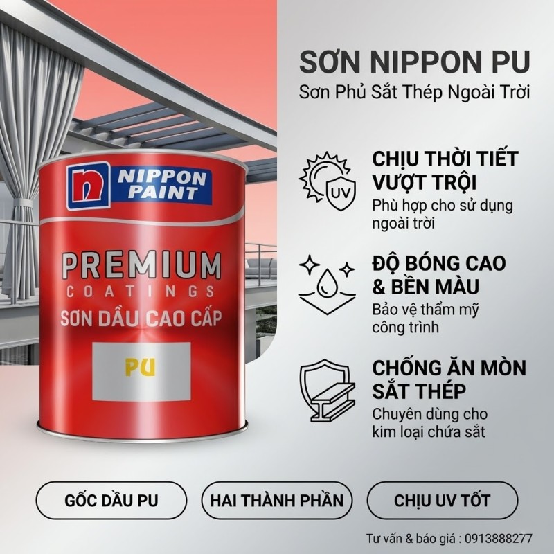Sơn Nippon PU - Polyurethane Bóng Cao