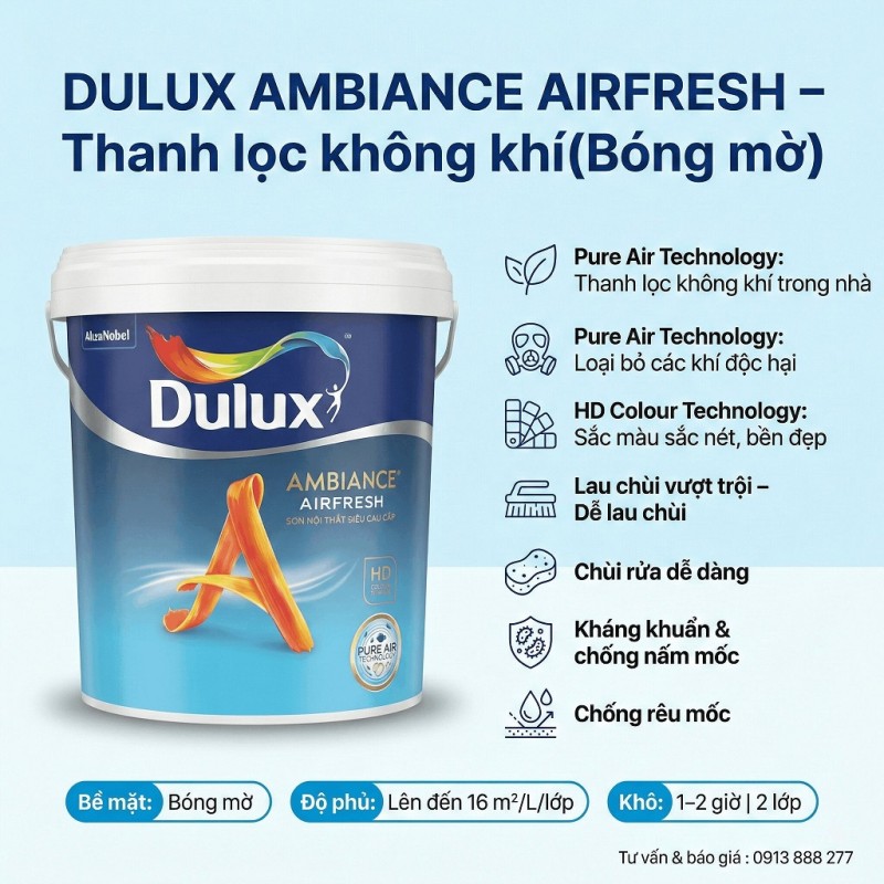 Sơn Nội Thất Dulux Ambiance AirFresh 68A
