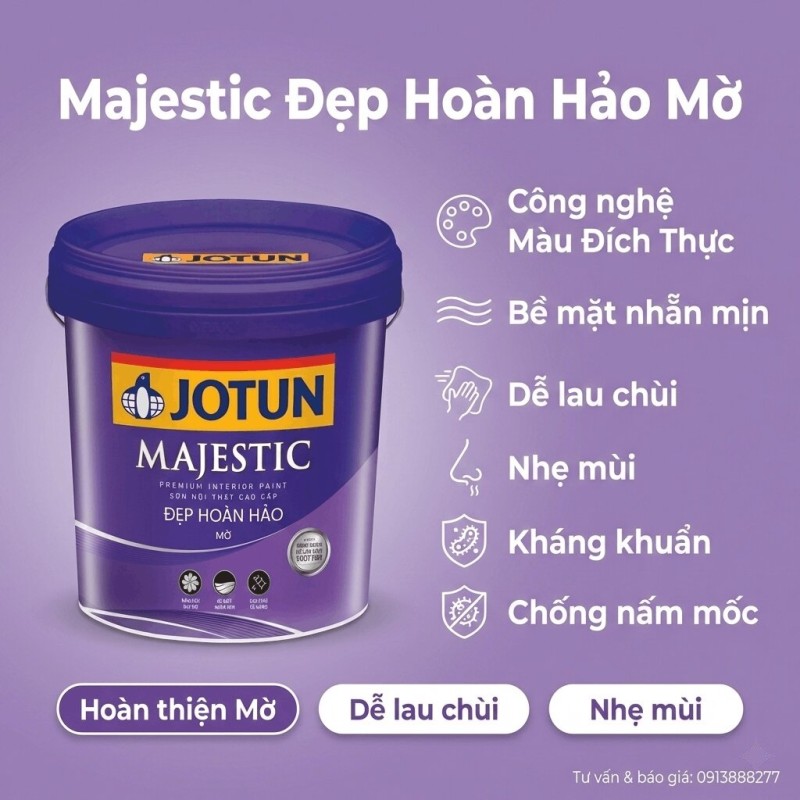 Sơn Jotun Majestic Đẹp Hoàn Hảo Mờ