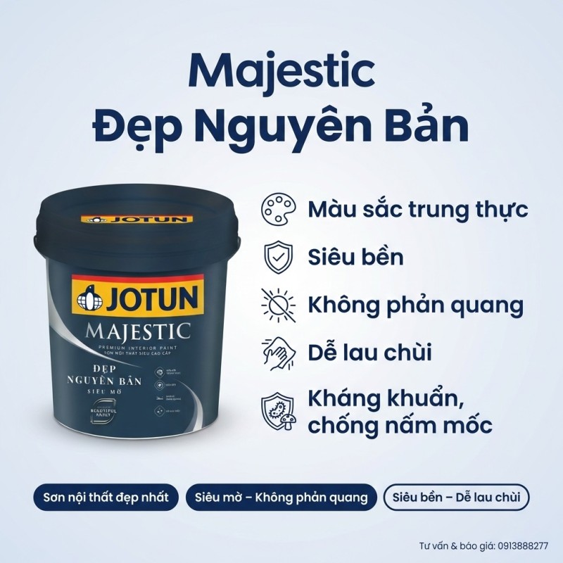 Sơn Jotun Majestic Đẹp Nguyên Bản Siêu Mờ
