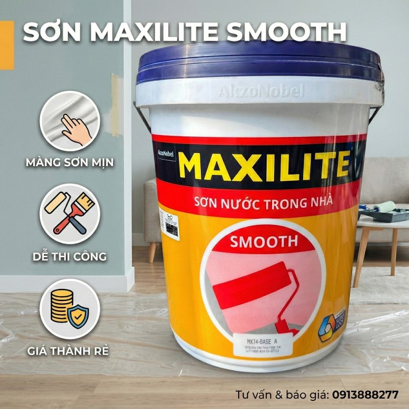 Sơn nội thất Maxilite Smooth ME5 màu sắc tươi sáng chất lượng giá kinh tế thumb