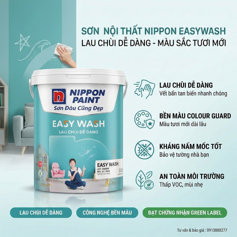 Sơn Nippon Easy Wash Nội Thất