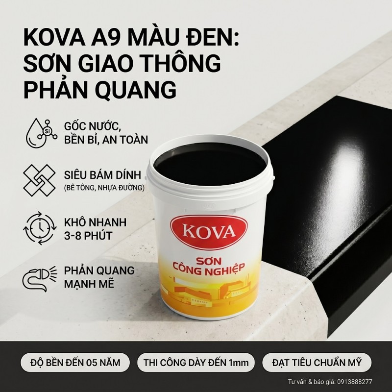 Sơn phản quang giao thông Kova A9 màu vàng thumb