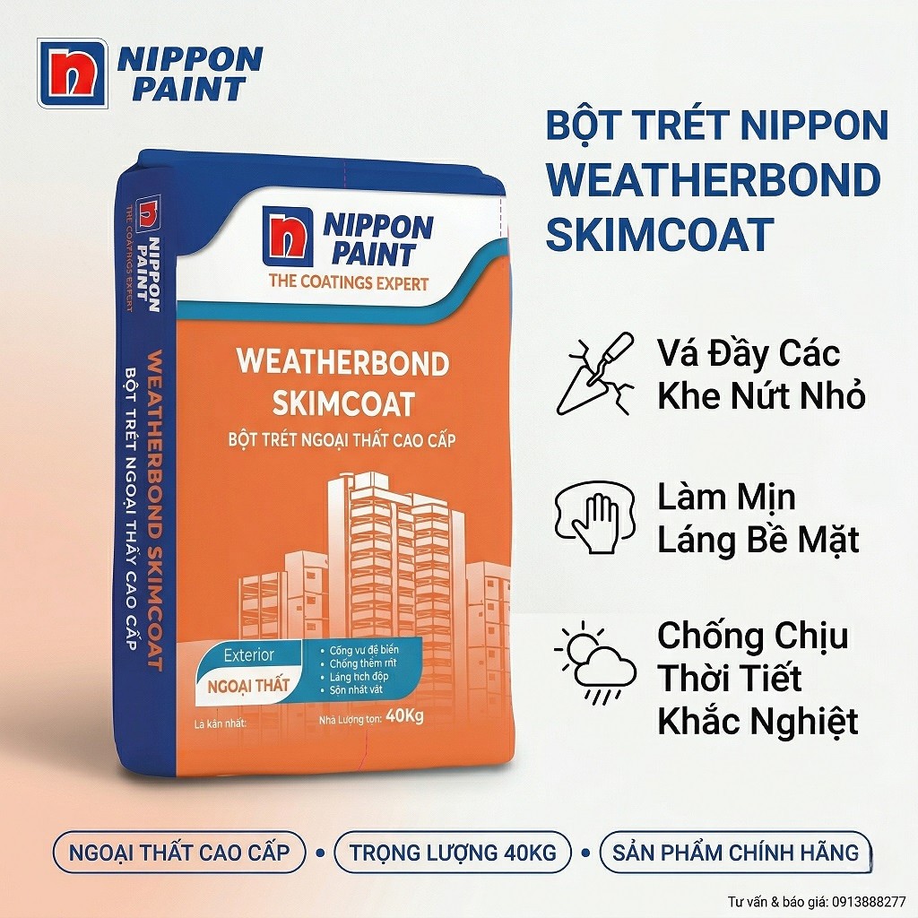 Bột Trét Nippon Weatherbond Skimcoat