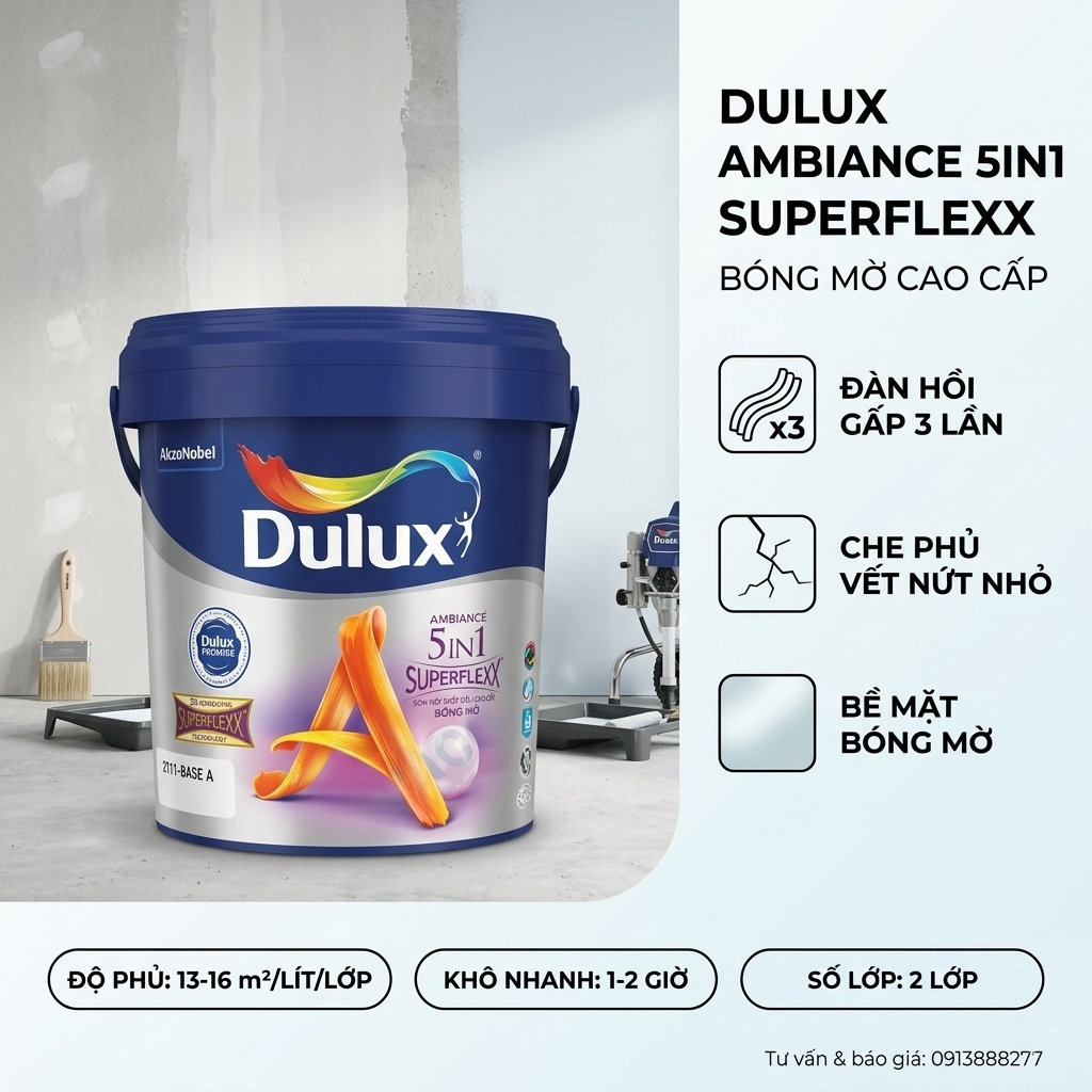 Sơn Dulux Ambiance 5in1 Superflexx Bóng Mờ (Z611)