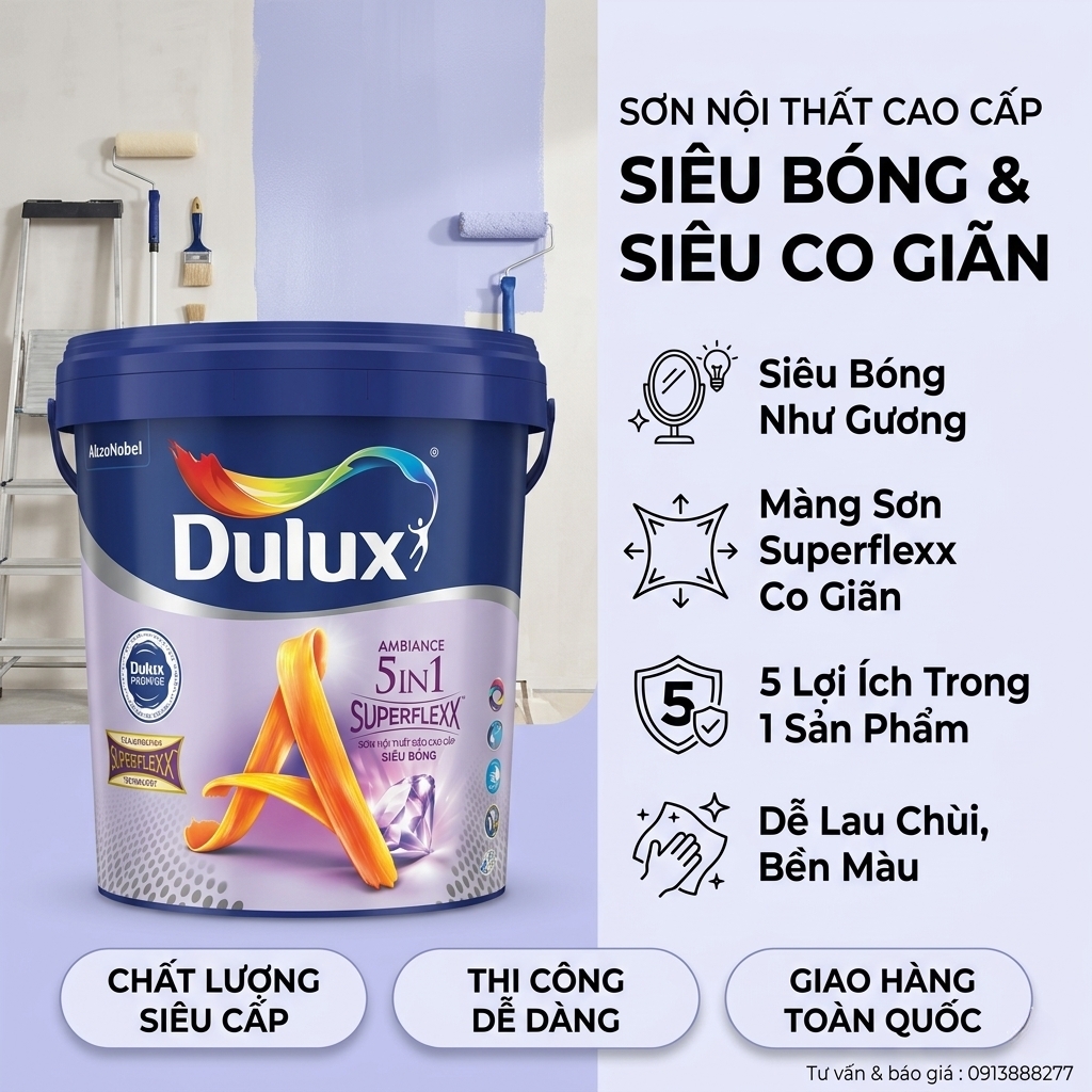 Sơn Dulux Ambiance 5in1 Superflexx Siêu Bóng (Z611B)
