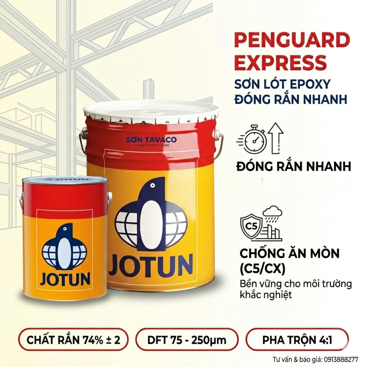 Jotun Penguard Express – Epoxy Lót Khô Nhanh