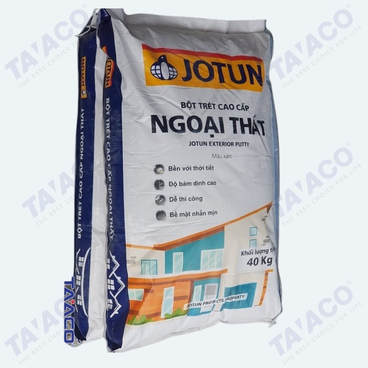 Bột Trét Tường Jotun Màu Xám 40kg