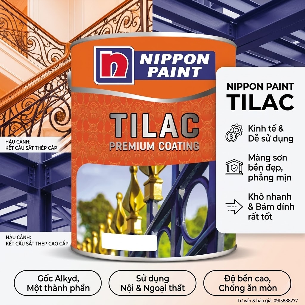 Sơn Dầu Nippon Tilac cho sắt thép cổng sắt
