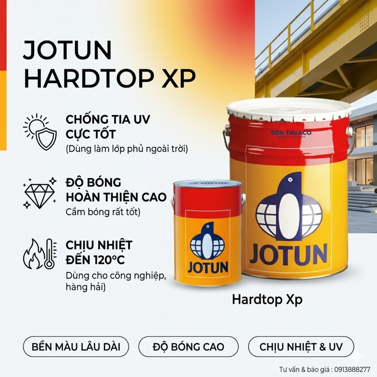 Sơn phủ Polyurethane (PU) ngoài trời Jotun Hardtop XP