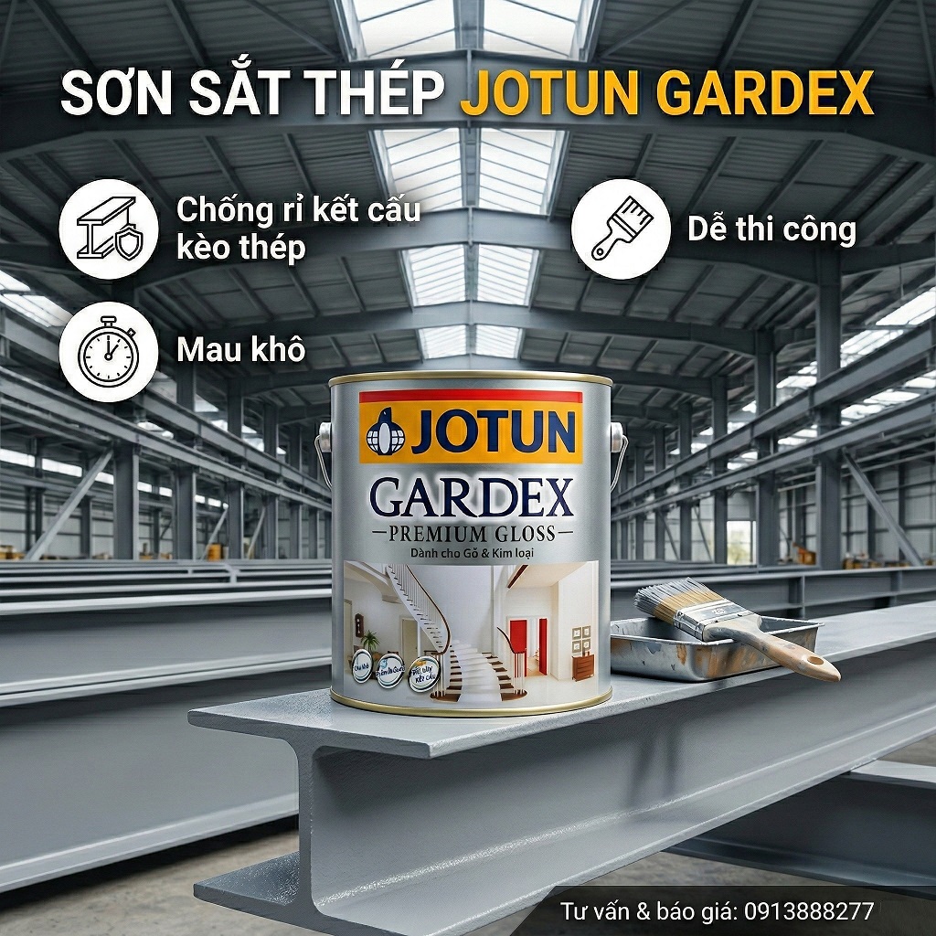 Sơn Jotun Gardex chuyên sơn lên bề mặt sắt thép