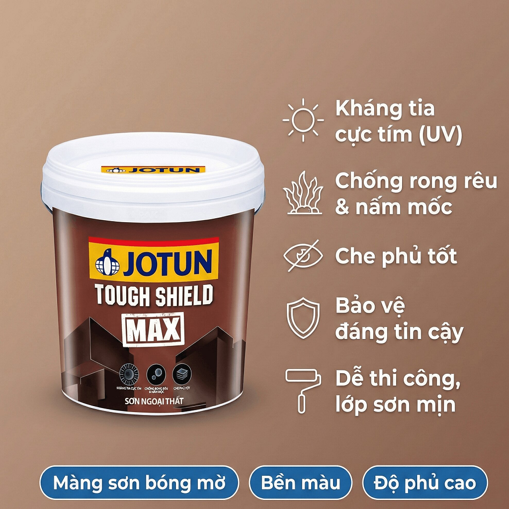 Sơn ngoại thất Jotun Tough Shield Max kháng UV chống rêu mốc che phủ tốt