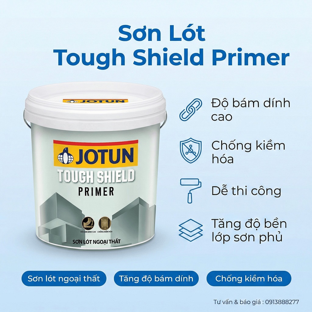 Sơn lót chống kiềm Jotun Tough Shield bám dính cao chống kiềm hóa