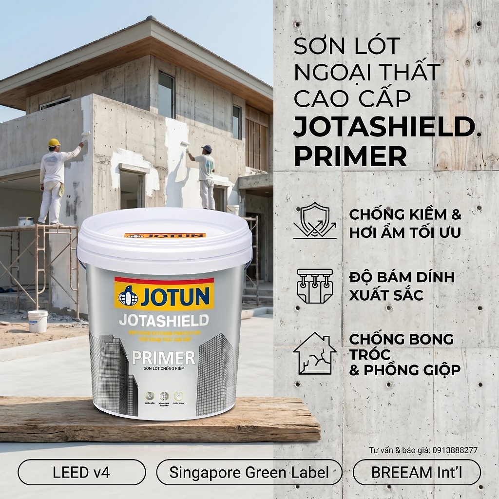 Sơn Lót Jotun Jotashield Primer - Lót Cao Cấp Dùng Được Cả Nội Thất Và Ngoại Thất